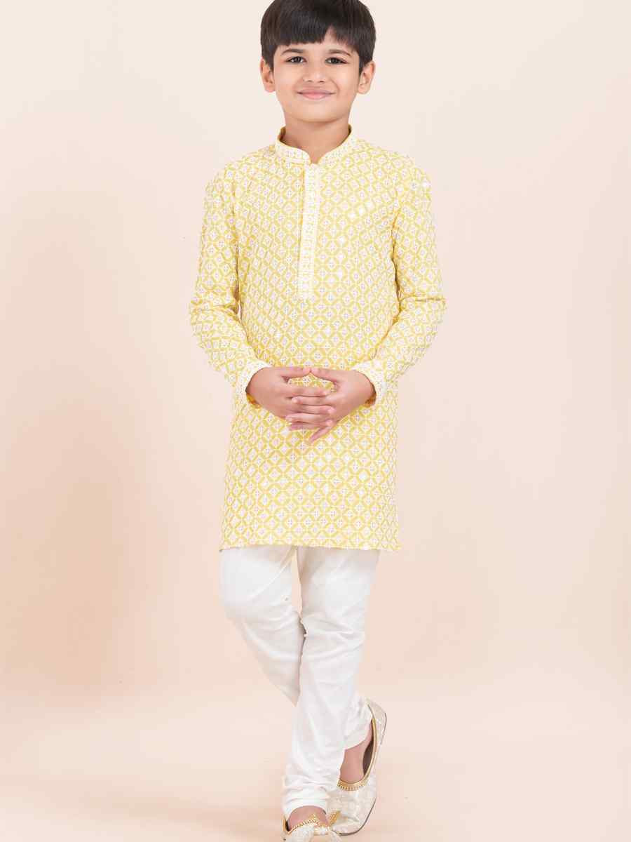 Multi Rayon Embroidered Festival Traditional Kurta Pyjama Boys Wear