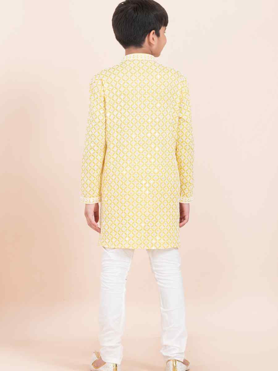 Multi Rayon Embroidered Festival Traditional Kurta Pyjama Boys Wear