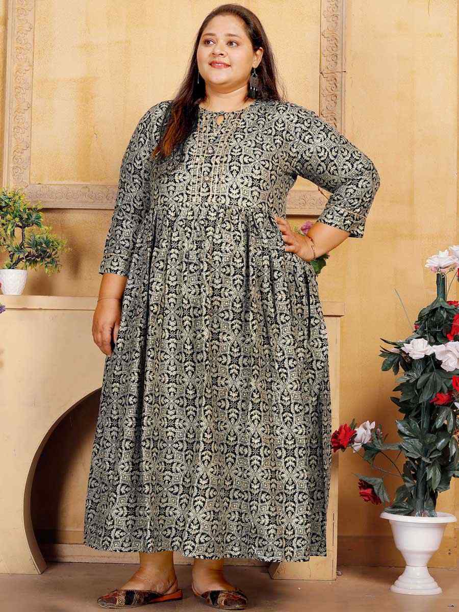 Multi Rayon Printed Festival Casual Gown