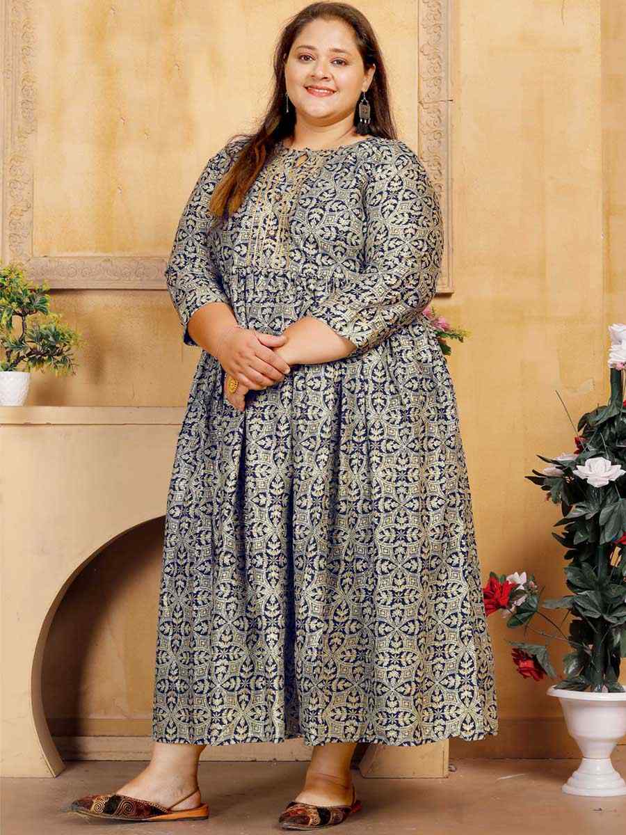 Multi Rayon Printed Festival Casual Gown