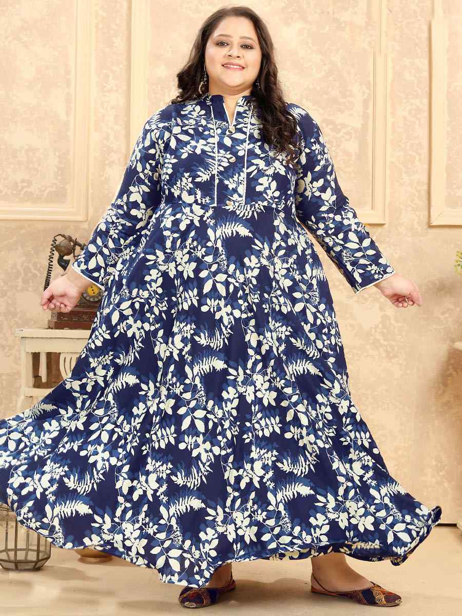 Multi Rayon Printed Festival Casual Gown