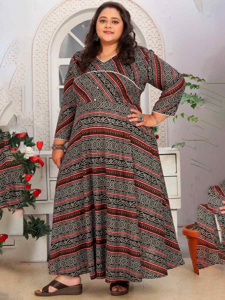 Multi Rayon Printed Festival Casual Gown