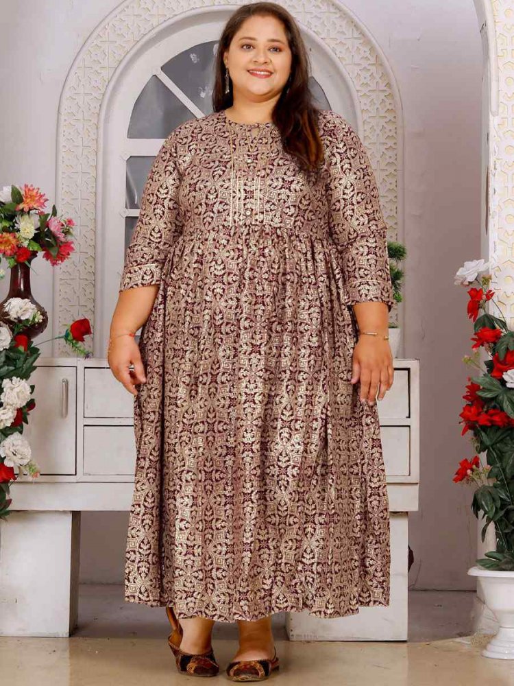 Multi Rayon Printed Festival Casual Gown