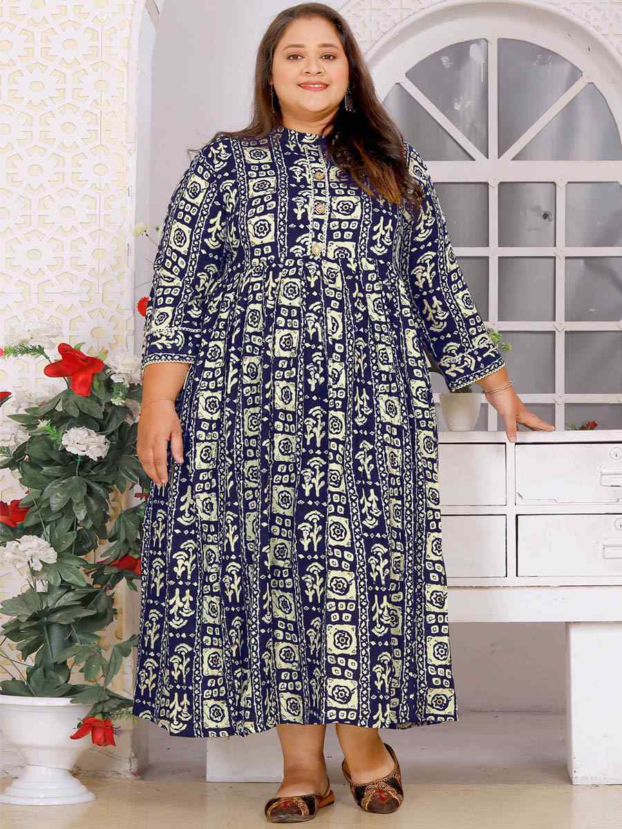 Multi Rayon Printed Festival Casual Gown