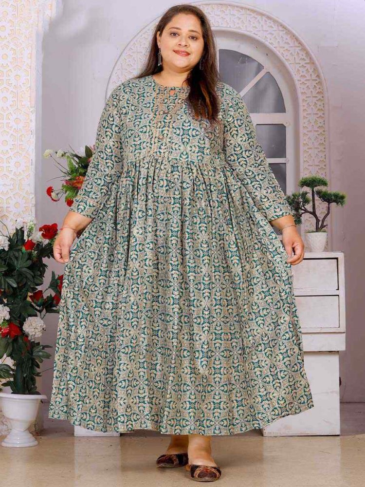 Multi Rayon Printed Festival Casual Gown