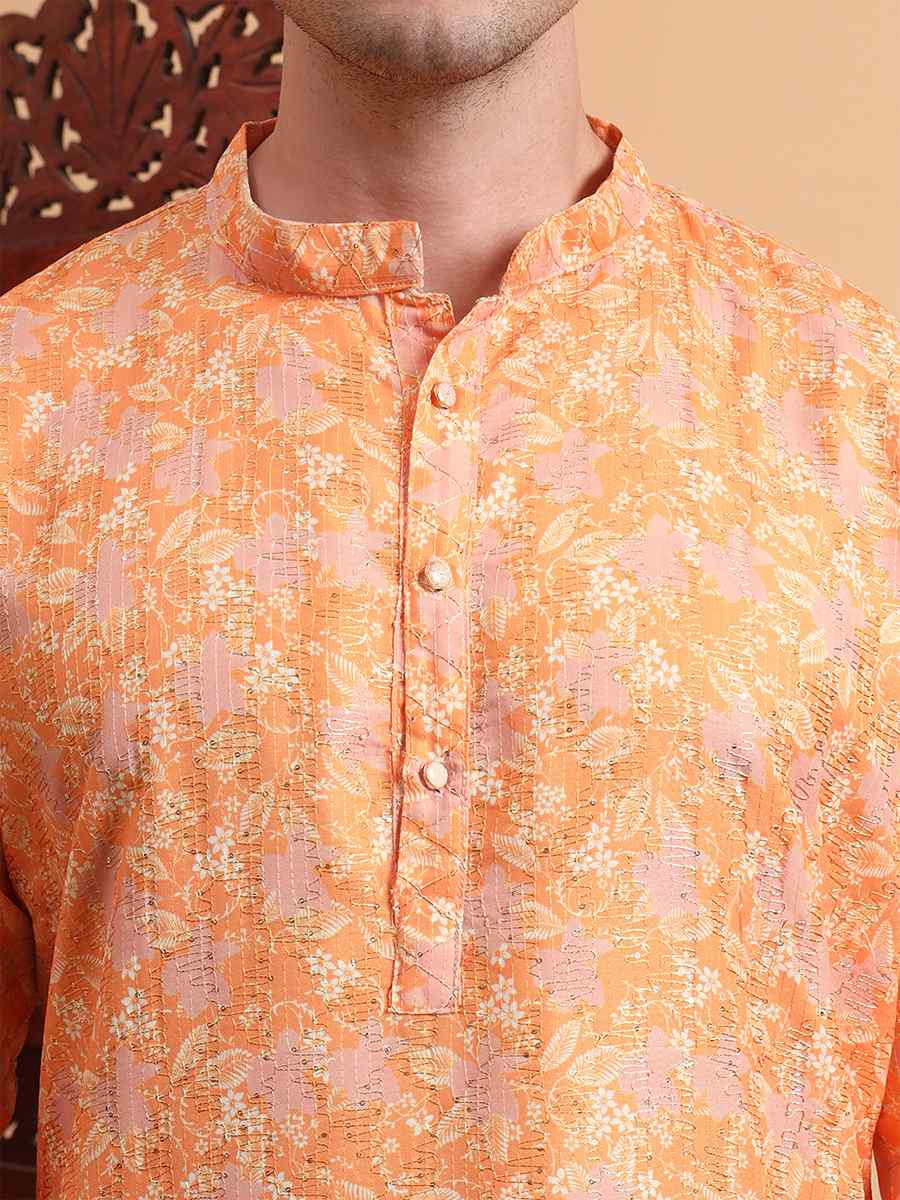 Multi Rayon Printed Festival Casual Kurta