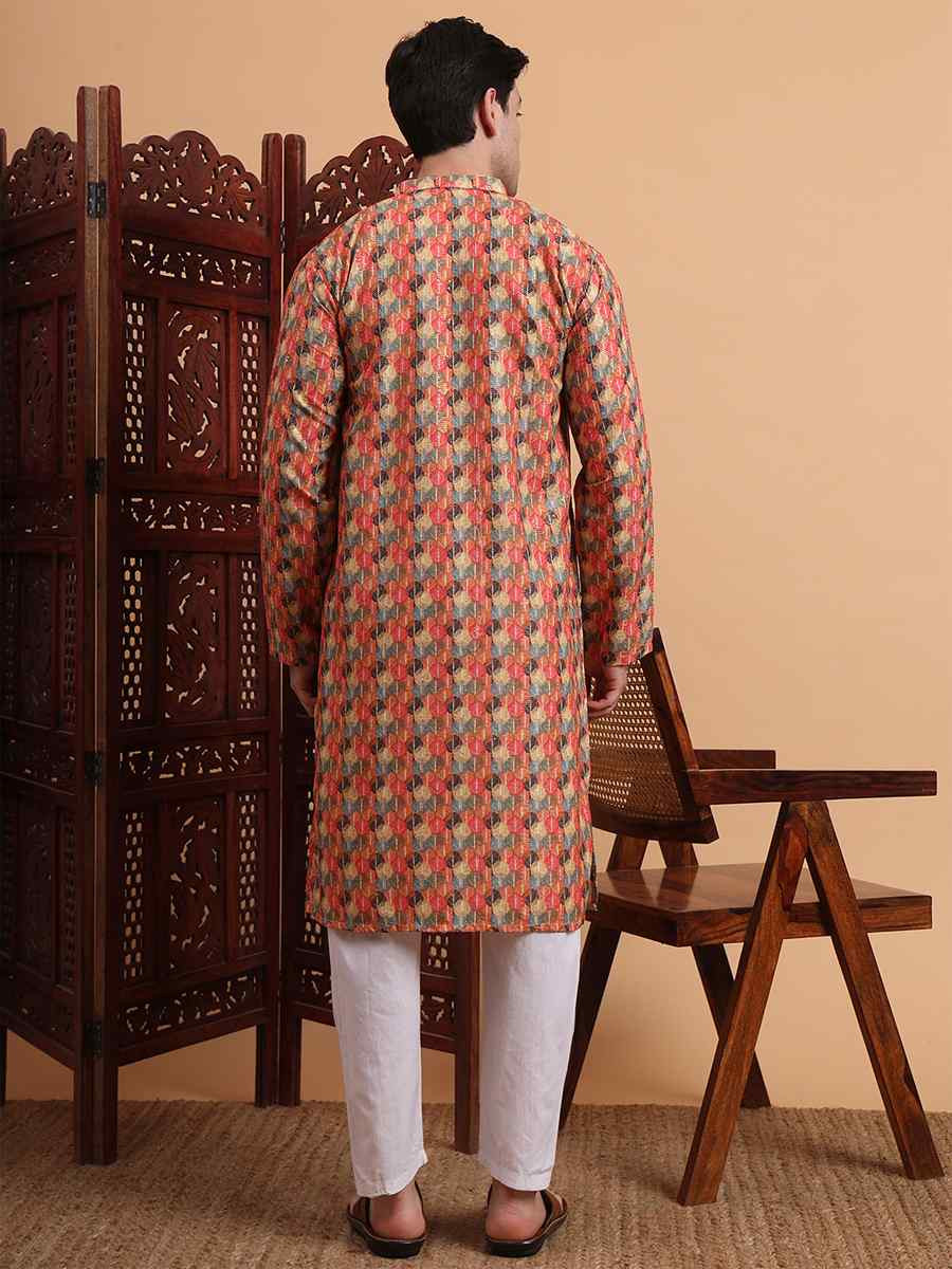 Multi Rayon Printed Festival Casual Kurta