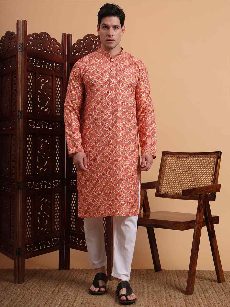 Multi Rayon Printed Festival Casual Kurta