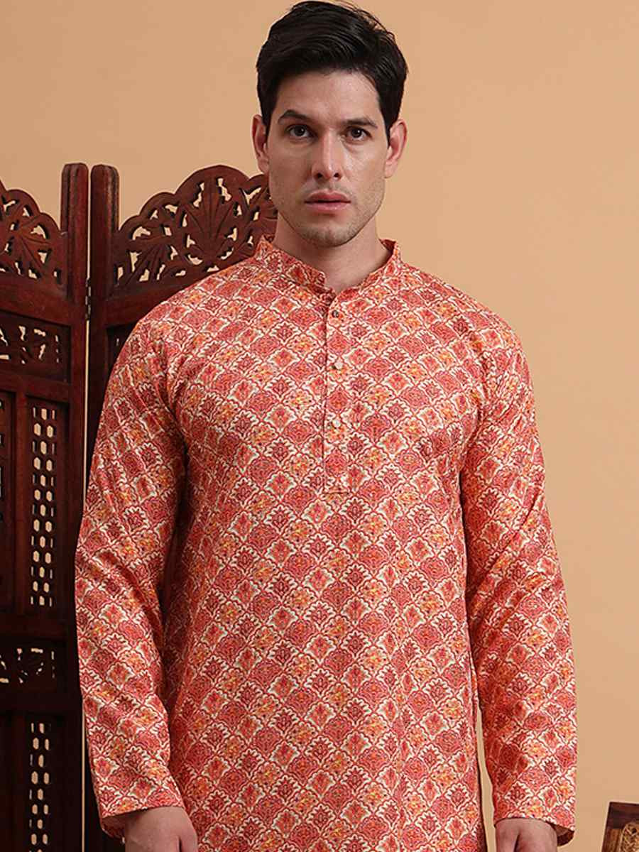 Multi Rayon Printed Festival Casual Kurta