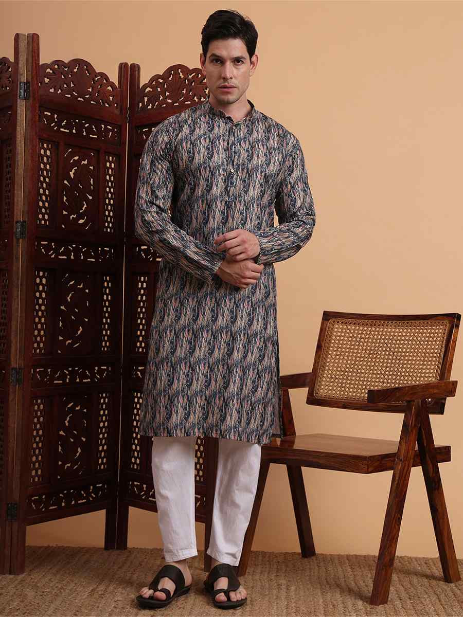 Multi Rayon Printed Festival Casual Kurta
