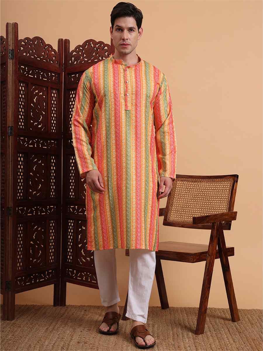 Multi Rayon Printed Festival Casual Kurta