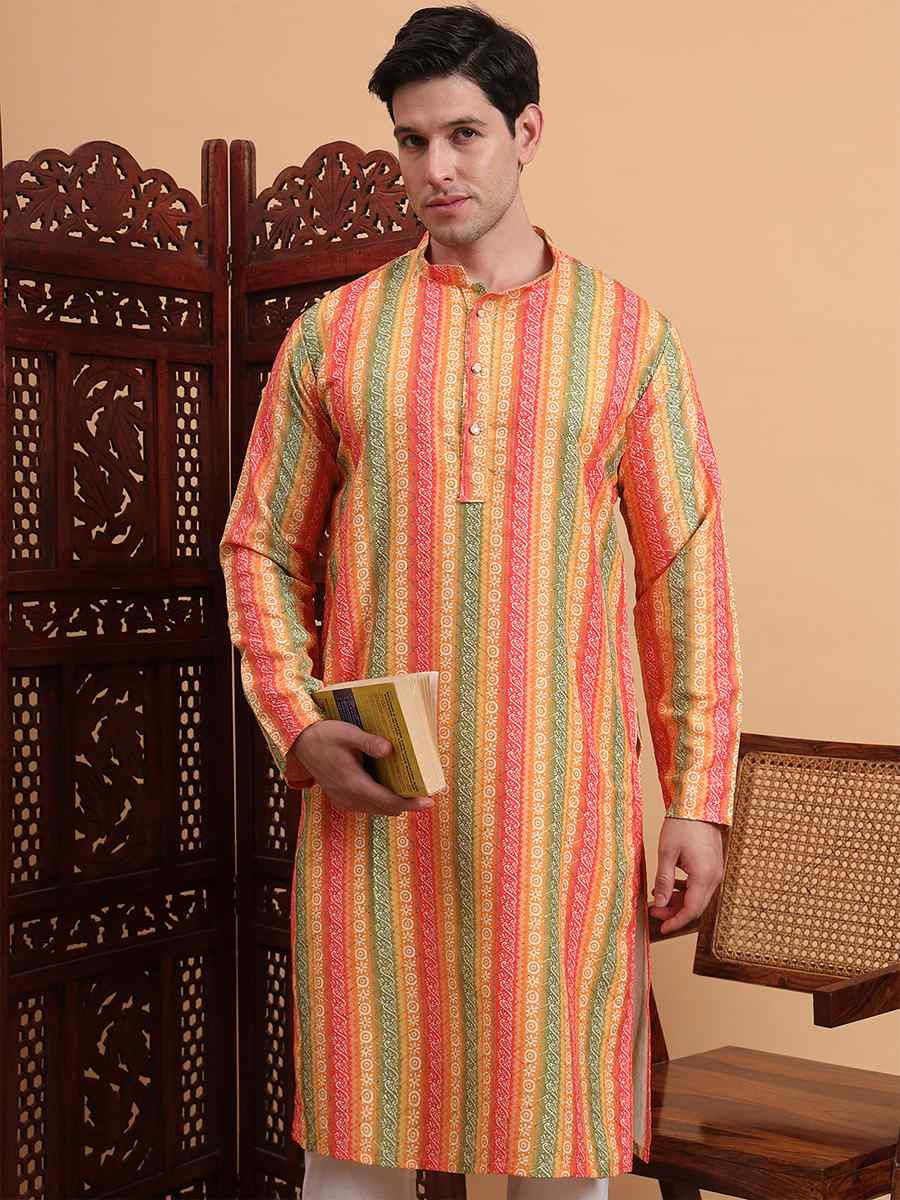 Multi Rayon Printed Festival Casual Kurta