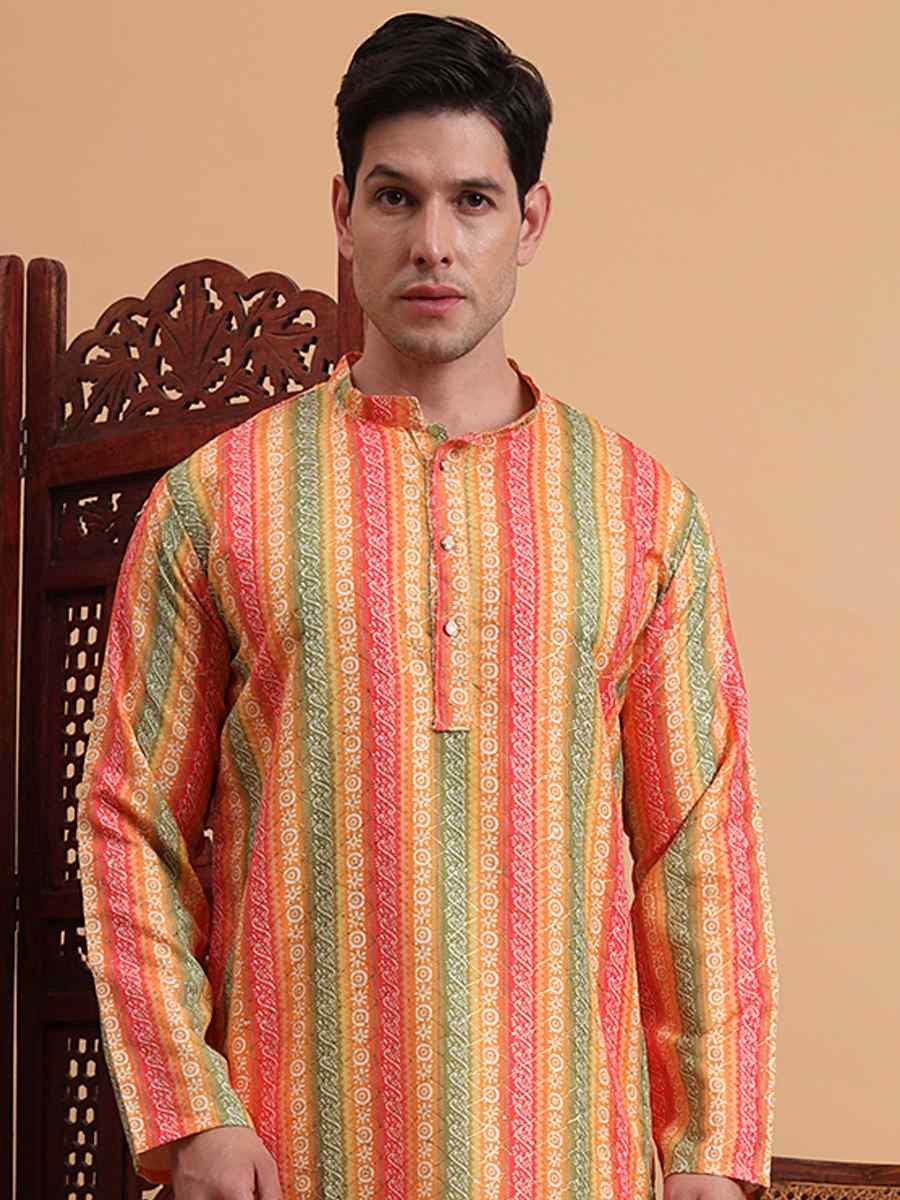 Multi Rayon Printed Festival Casual Kurta