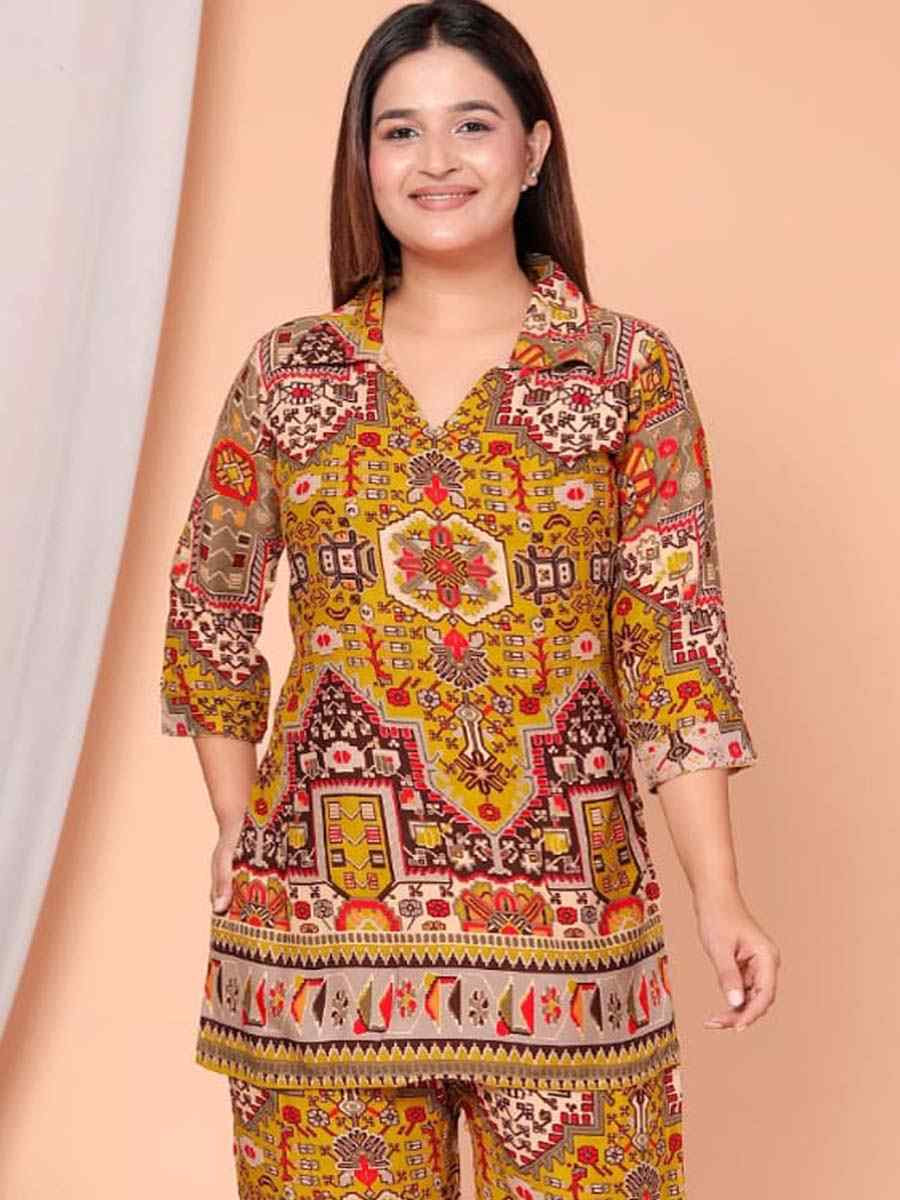 Multi Rayon Printed Festival Casual Kurti Bottom Women Wear