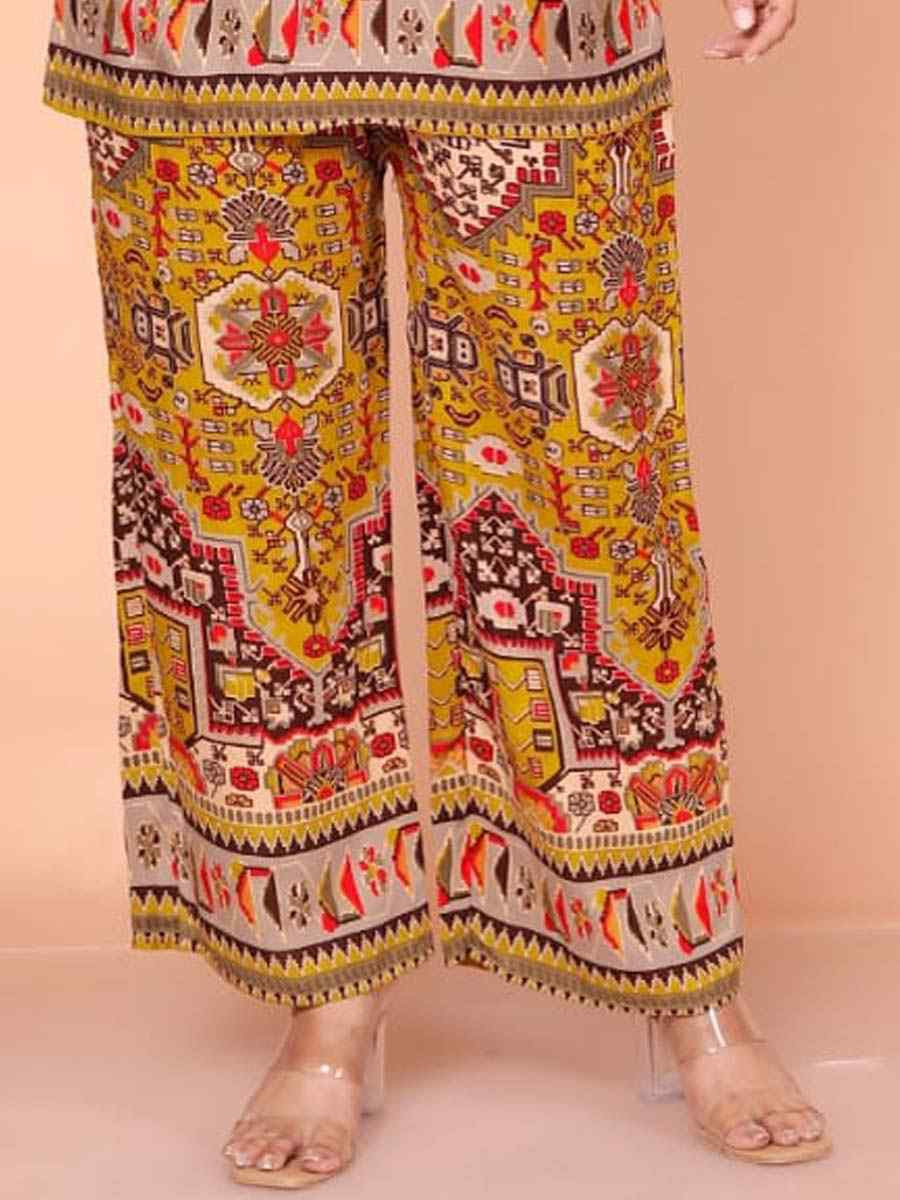 Multi Rayon Printed Festival Casual Kurti Bottom Women Wear