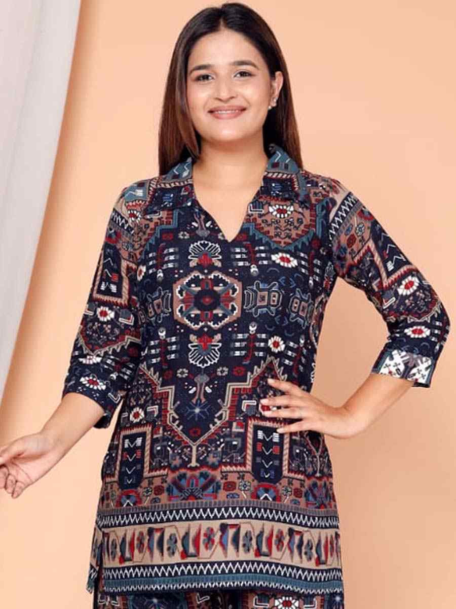 Multi Rayon Printed Festival Casual Kurti Bottom Women Wear