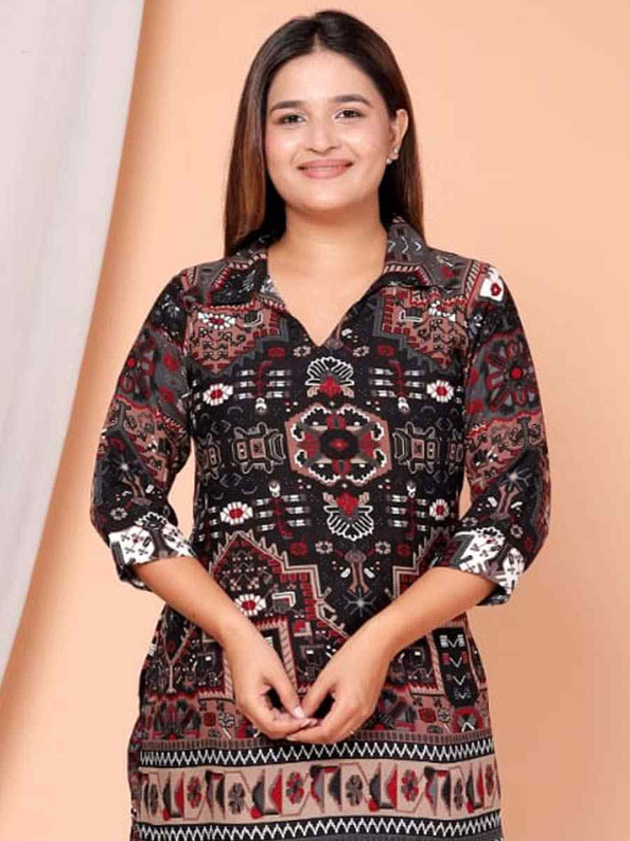 Multi Rayon Printed Festival Casual Kurti Bottom Women Wear