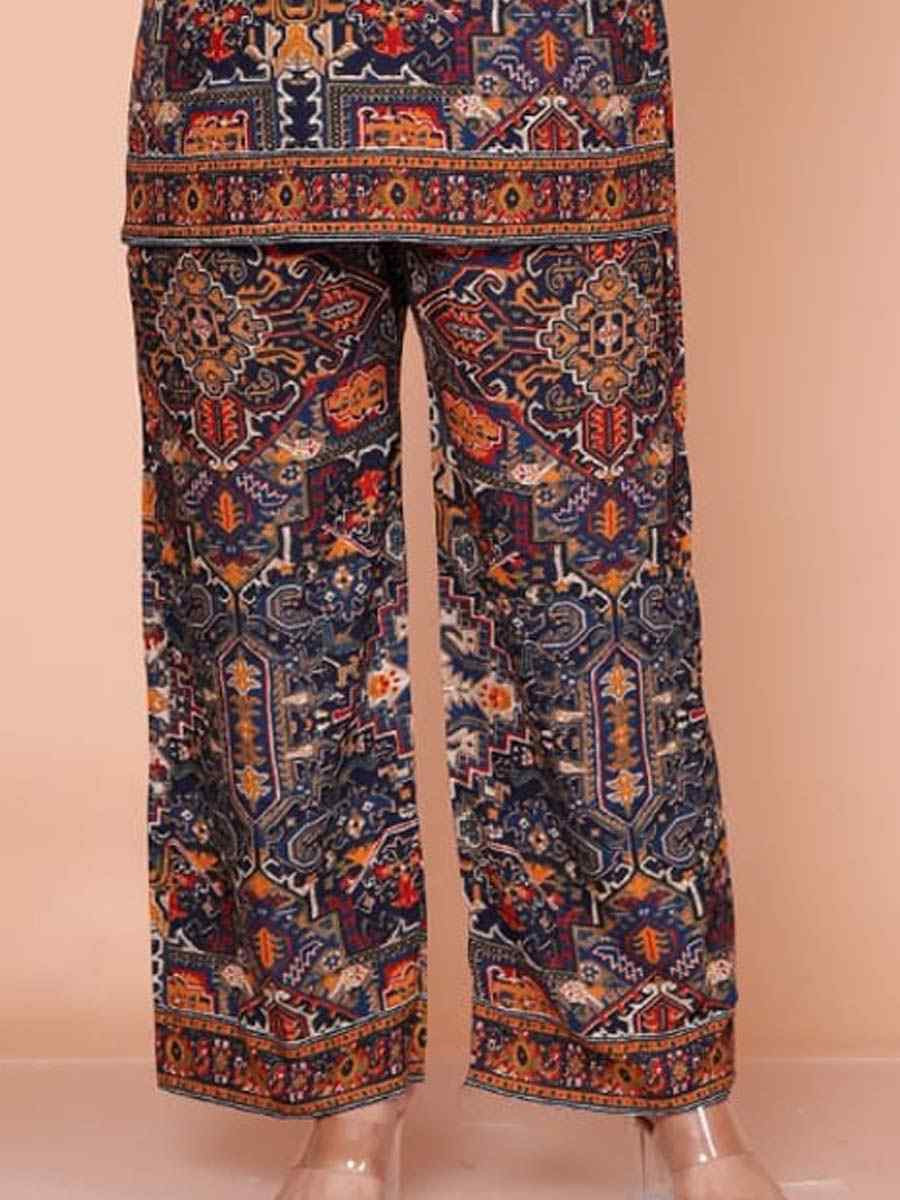 Multi Rayon Printed Festival Casual Kurti Bottom Women Wear