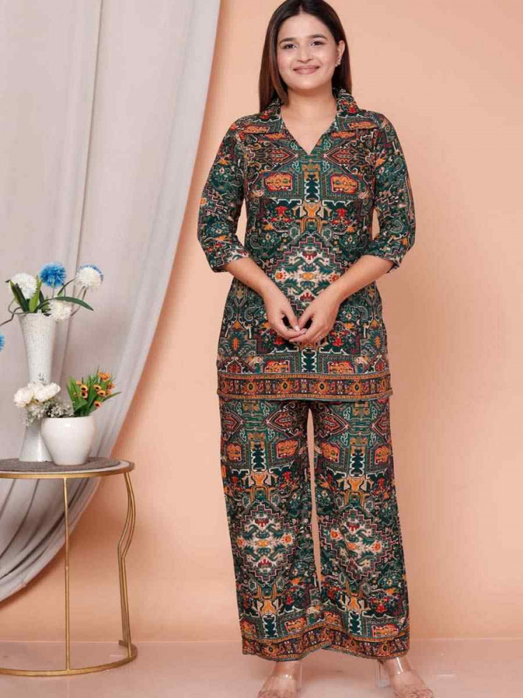 Image of Multi Rayon Printed Festival Casual Kurti Bottom Women Wear