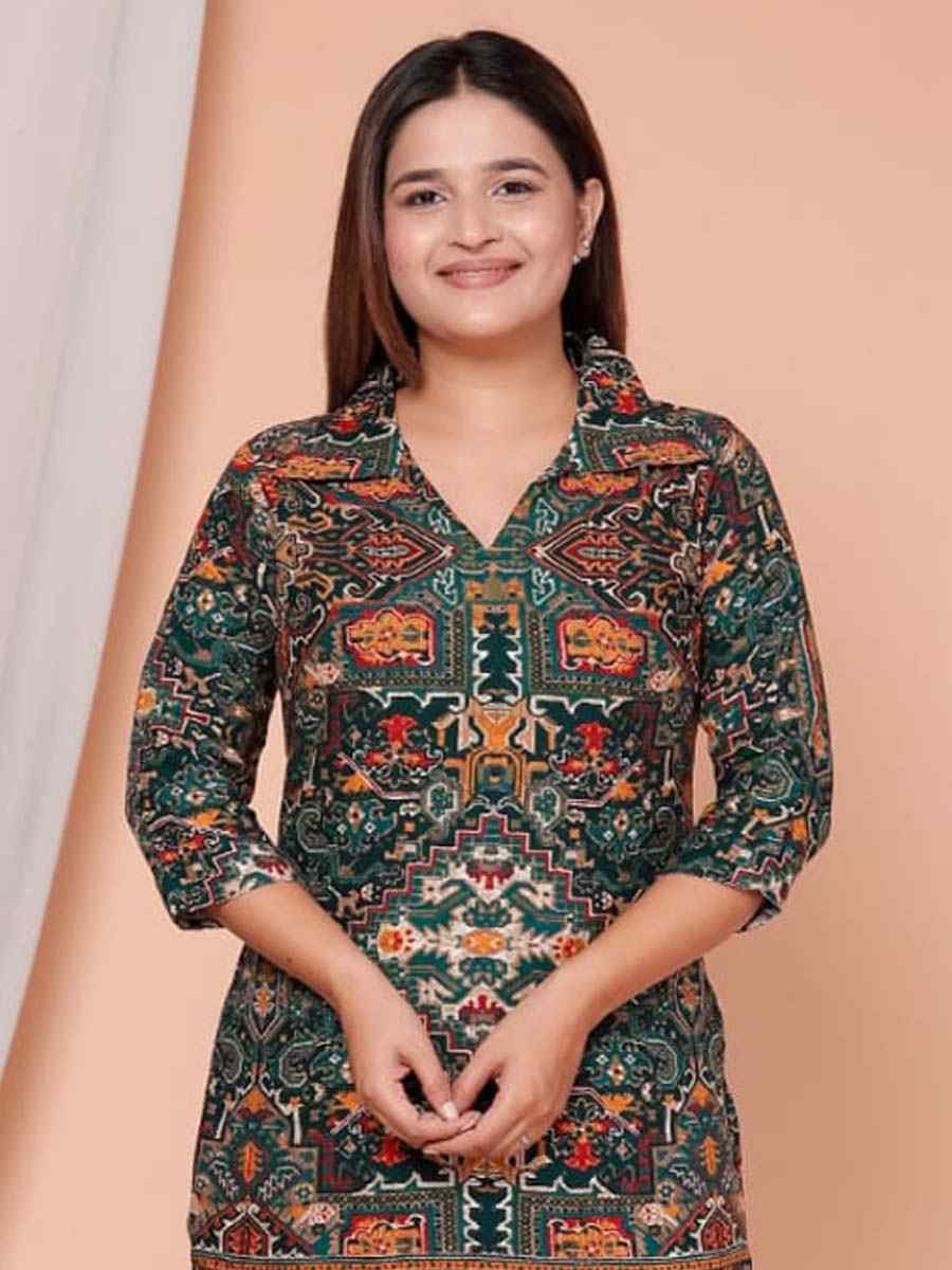Multi Rayon Printed Festival Casual Kurti Bottom Women Wear