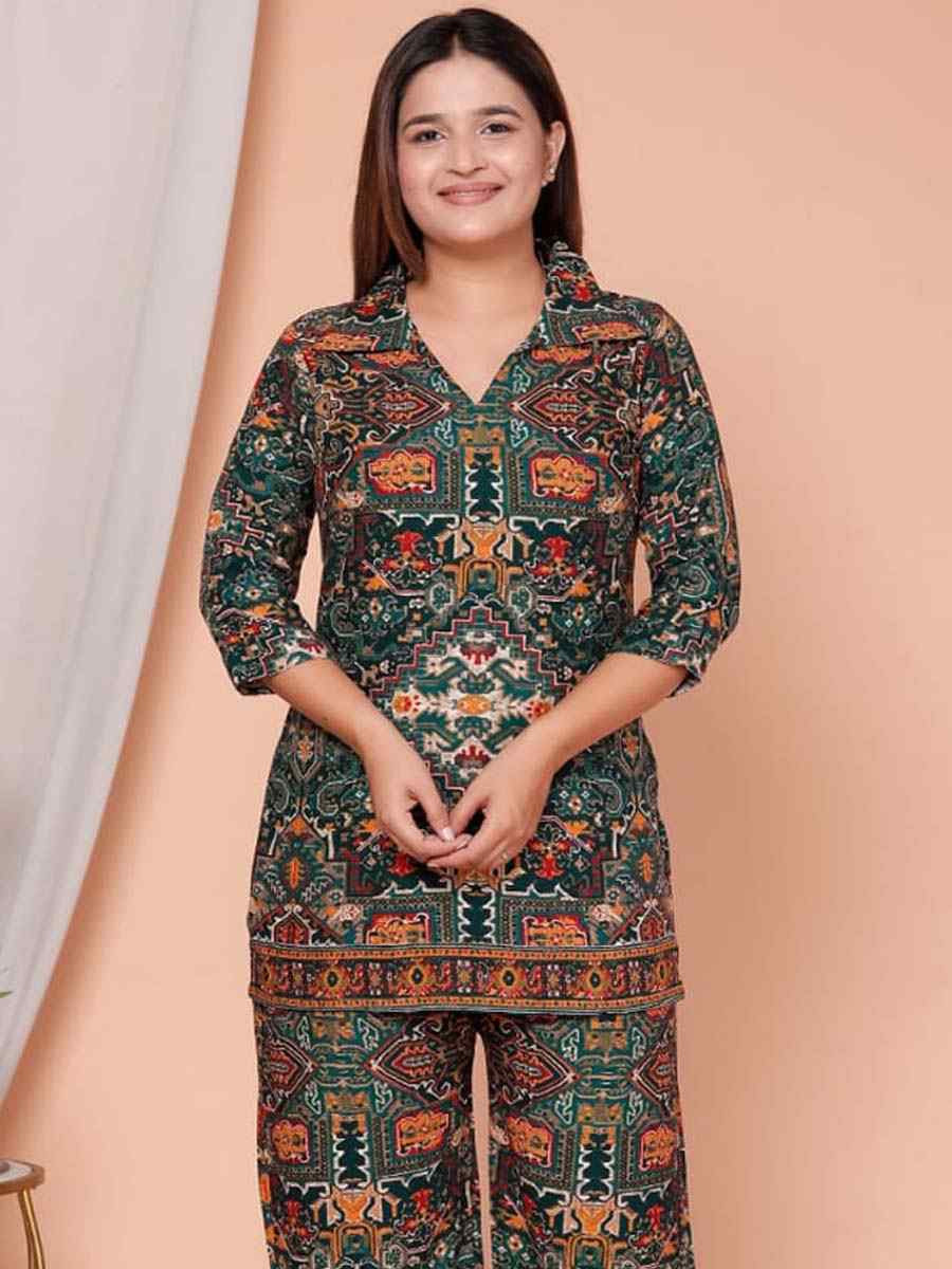 Multi Rayon Printed Festival Casual Kurti Bottom Women Wear