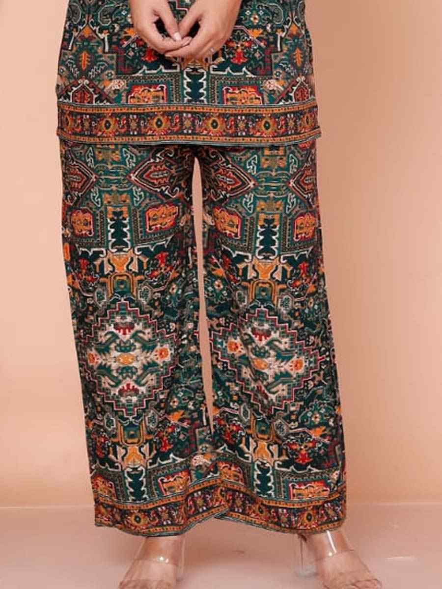 Multi Rayon Printed Festival Casual Kurti Bottom Women Wear