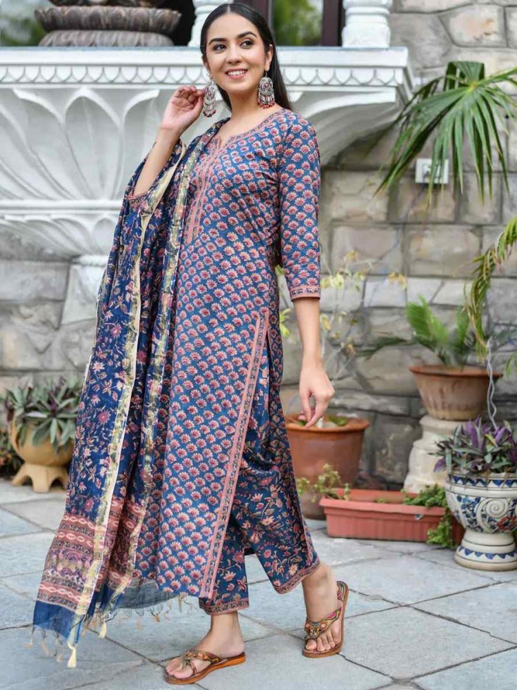 Multi Rayon Printed Festival Casual Ready Pant Salwar Kameez