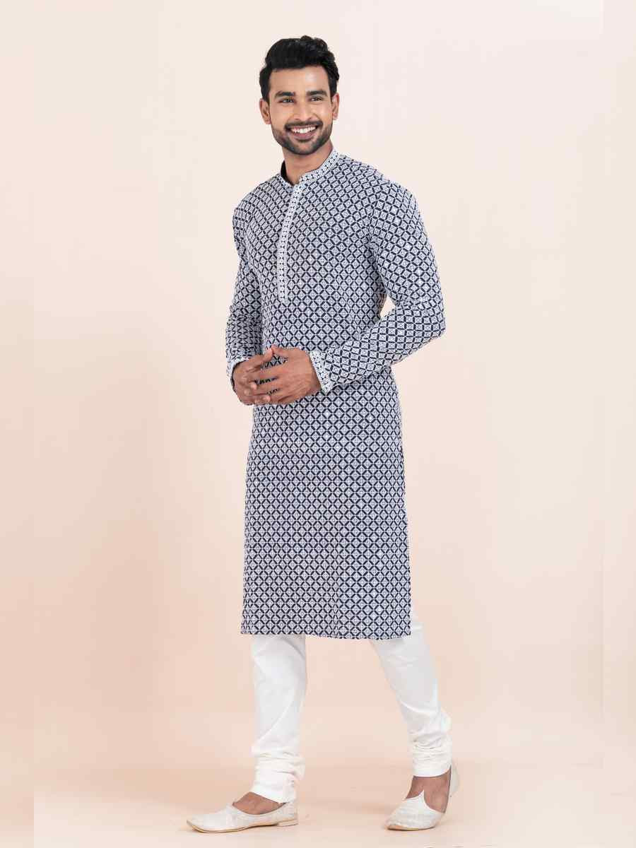 Multi Rayon Printed Festival Wedding Kurta Pyjama Men's Wear