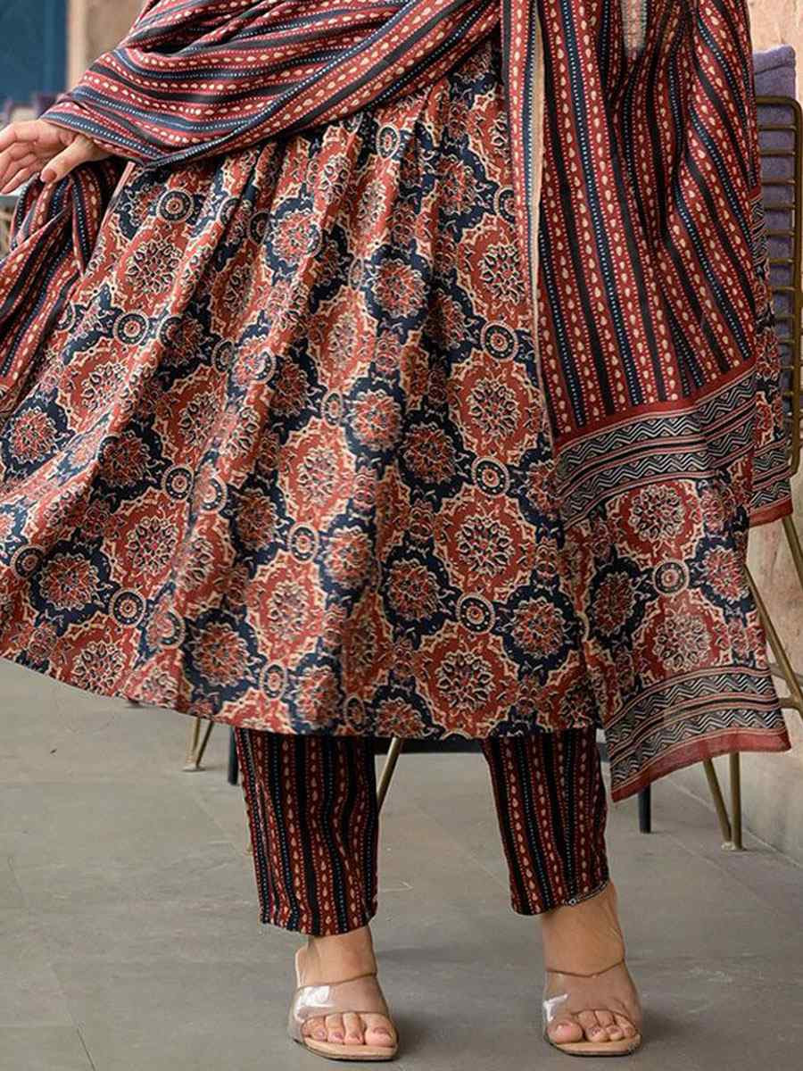 Multi Rayon Printed Party Wedding Festival Casual Ready Anarkali Pant Salwar Kameez