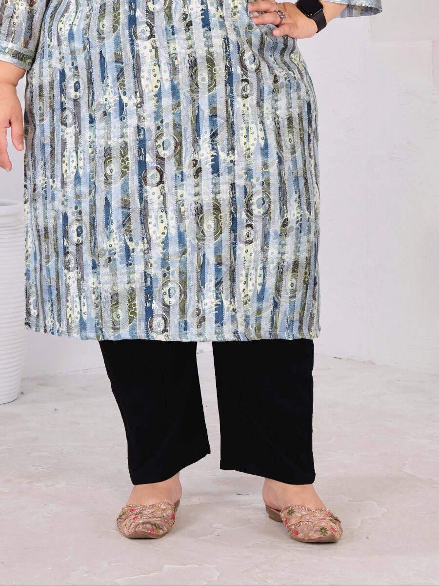 Multi Rayon Slub Handwork Printed Wedding Party Festival Casual Ready Kurti Women Wear