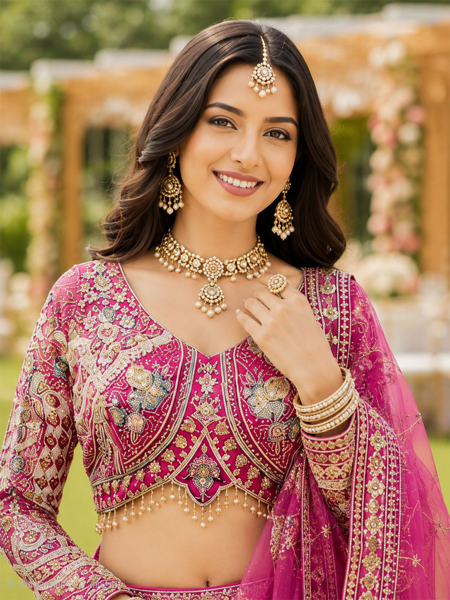 Multi Real Premium Net Embroidery Wedding Reception Festival Ready Heavy Border Lehenga Choli