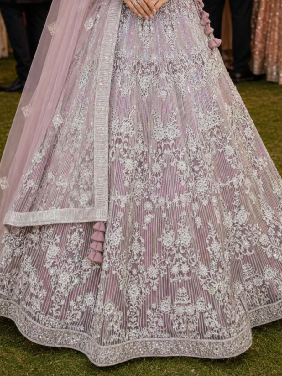Multi Real Premium Net Embroidery Wedding Reception Festival Ready Heavy Border Lehenga Choli