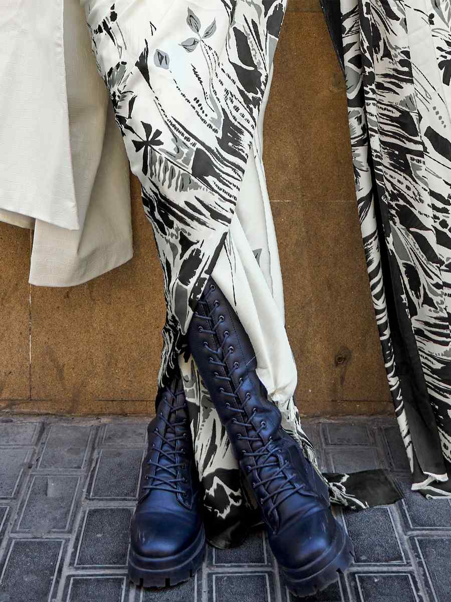 Multi Satin Crepe Printed Casual Festival Contemporary Saree