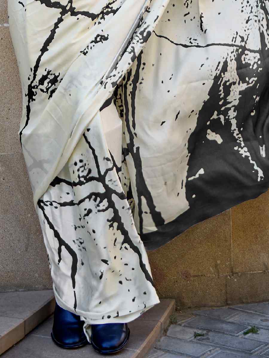 Multi Satin Crepe Printed Casual Festival Contemporary Saree
