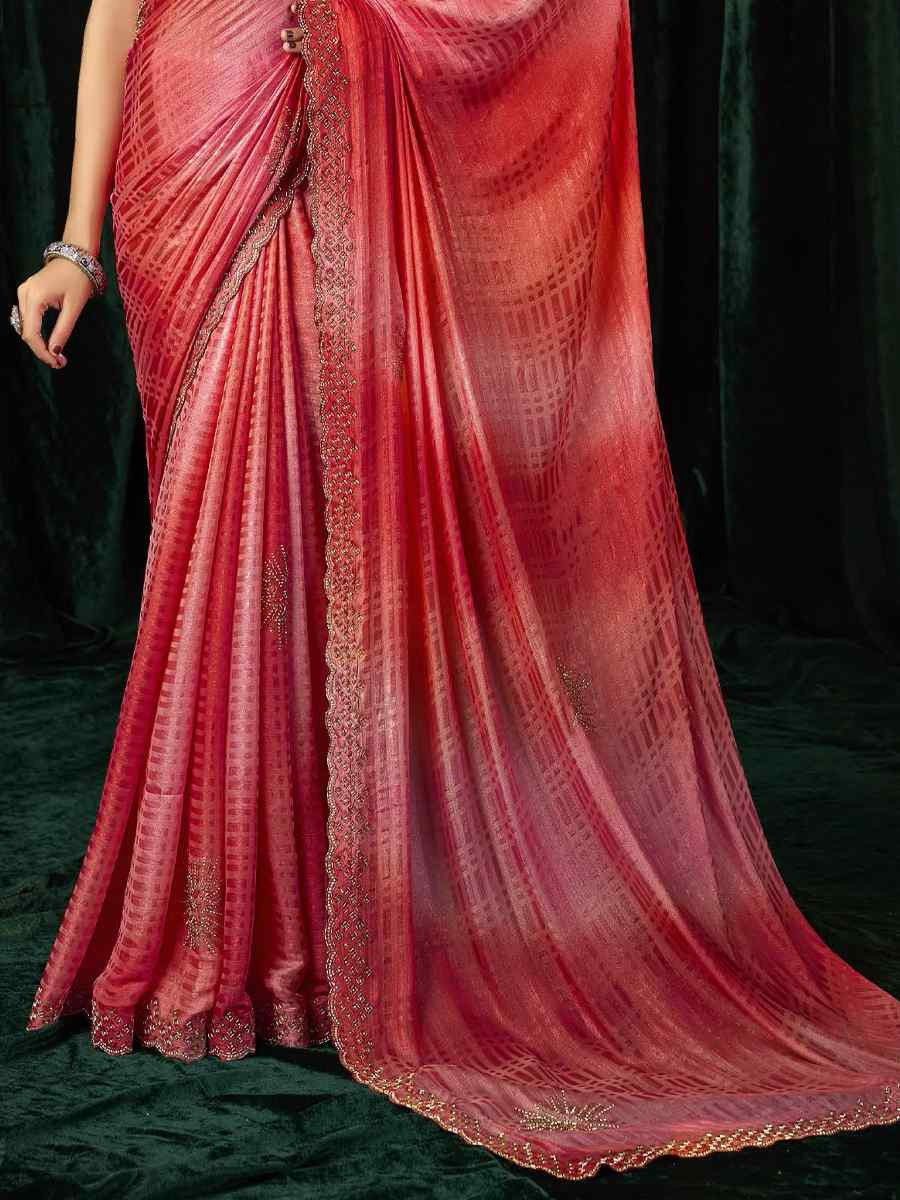 Multi Satin Silk Embroidery Traditional Bridal Reception Festival Wedding Fancy Heavy Border Sarees