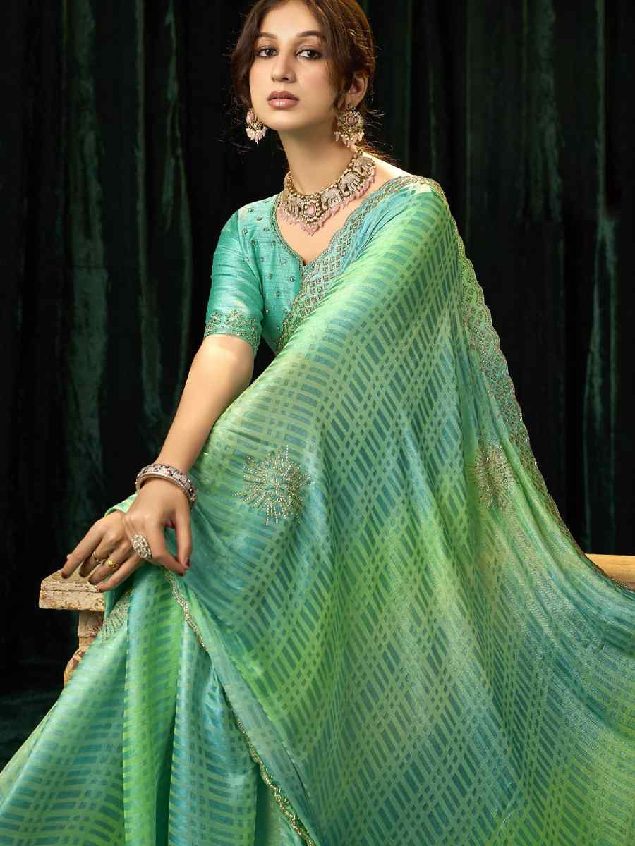 Multi Satin Silk Embroidery Traditional Bridal Reception Festival Wedding Fancy Heavy Border Sarees