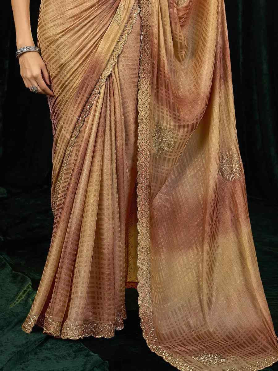 Multi Satin Silk Embroidery Traditional Bridal Reception Festival Wedding Fancy Heavy Border Sarees