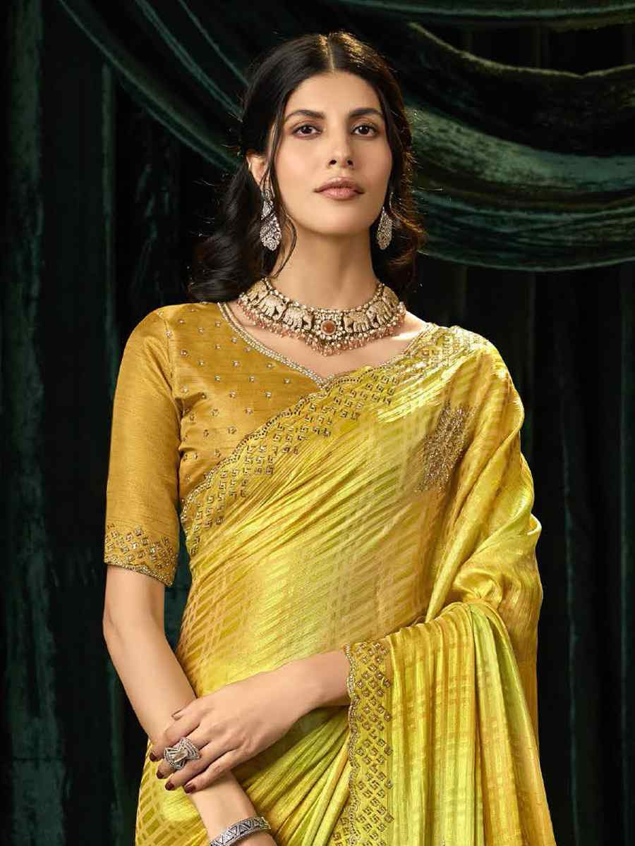 Multi Satin Silk Embroidery Traditional Bridal Reception Festival Wedding Fancy Heavy Border Sarees