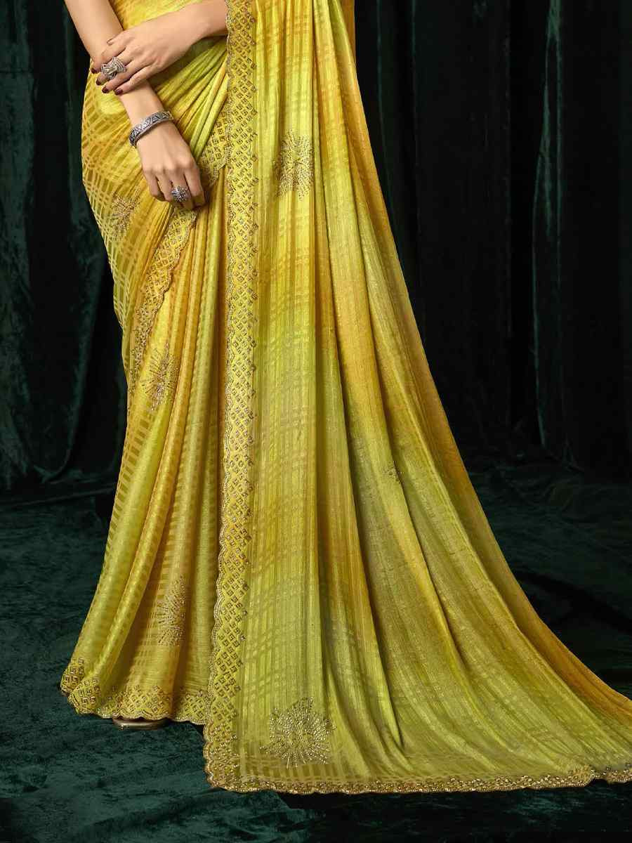 Multi Satin Silk Embroidery Traditional Bridal Reception Festival Wedding Fancy Heavy Border Sarees