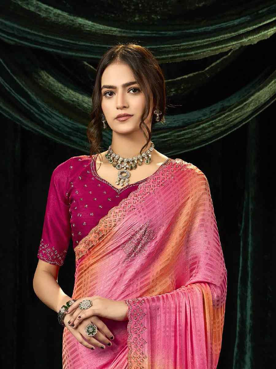 Multi Satin Silk Embroidery Traditional Bridal Reception Festival Wedding Fancy Heavy Border Sarees