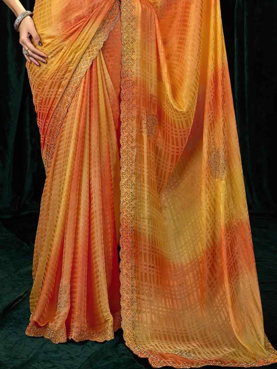 Multi Satin Silk Embroidery Traditional Bridal Reception Festival Wedding Fancy Heavy Border Sarees