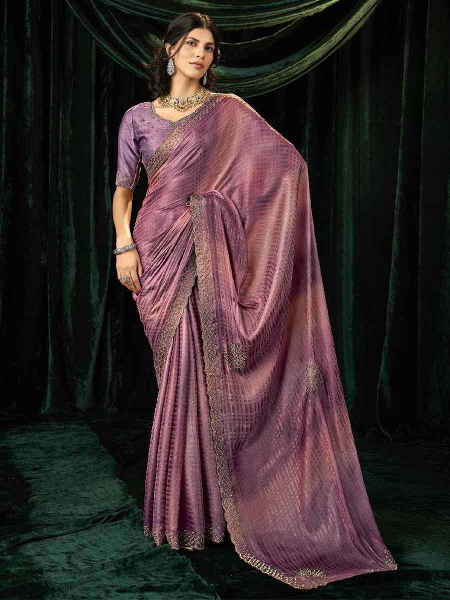 Multi Satin Silk Embroidery Traditional Bridal Reception Festival Wedding Fancy Heavy Border Sarees