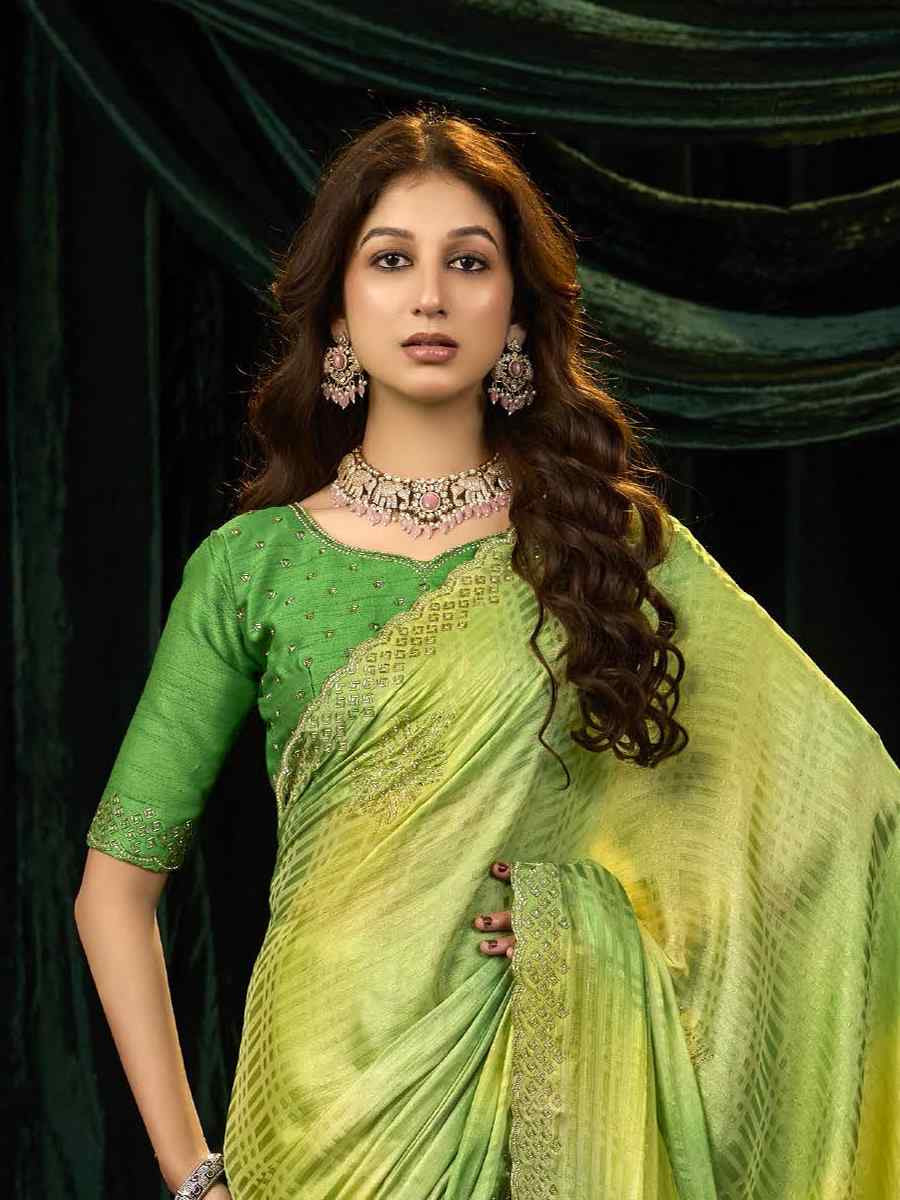 Multi Satin Silk Embroidery Traditional Bridal Reception Festival Wedding Fancy Heavy Border Sarees