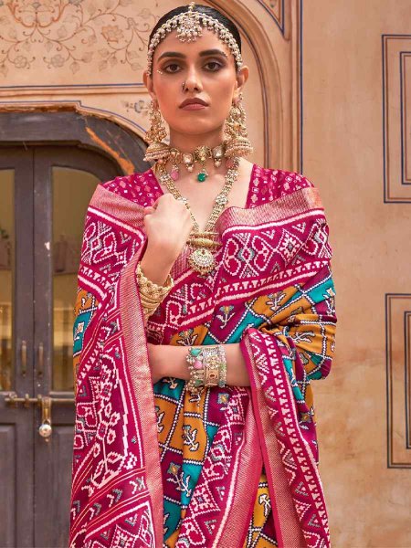 Multi Sigma Silk Printed Casual Festival Contemporary Saree