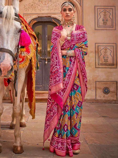 Multi Sigma Silk Printed Casual Festival Contemporary Saree