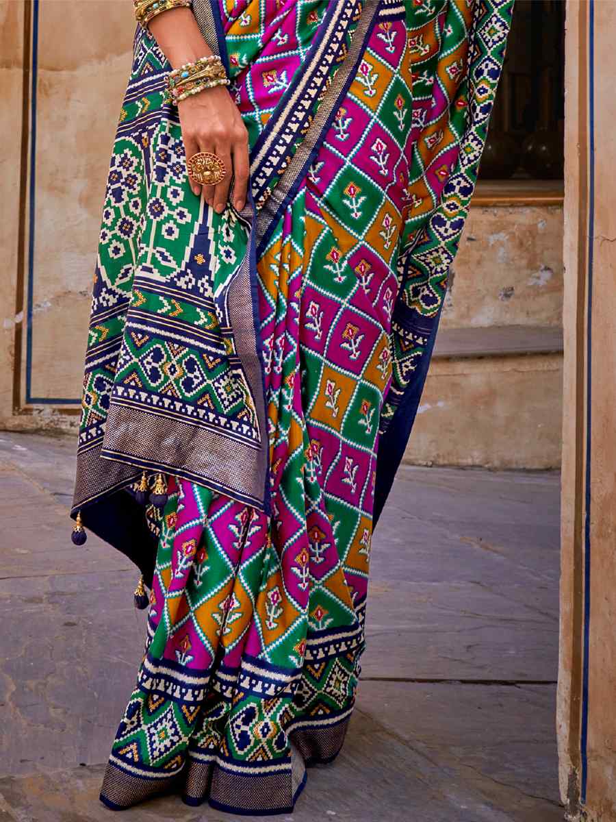 Multi Sigma Silk Printed Casual Festival Contemporary Saree