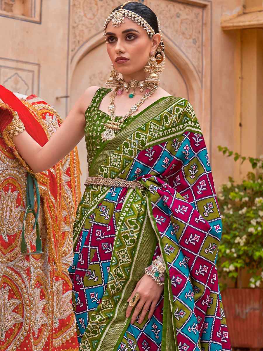 Multi Sigma Silk Printed Casual Festival Contemporary Saree