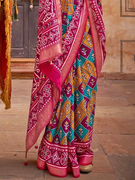Multi Sigma Silk Printed Casual Festival Contemporary Saree