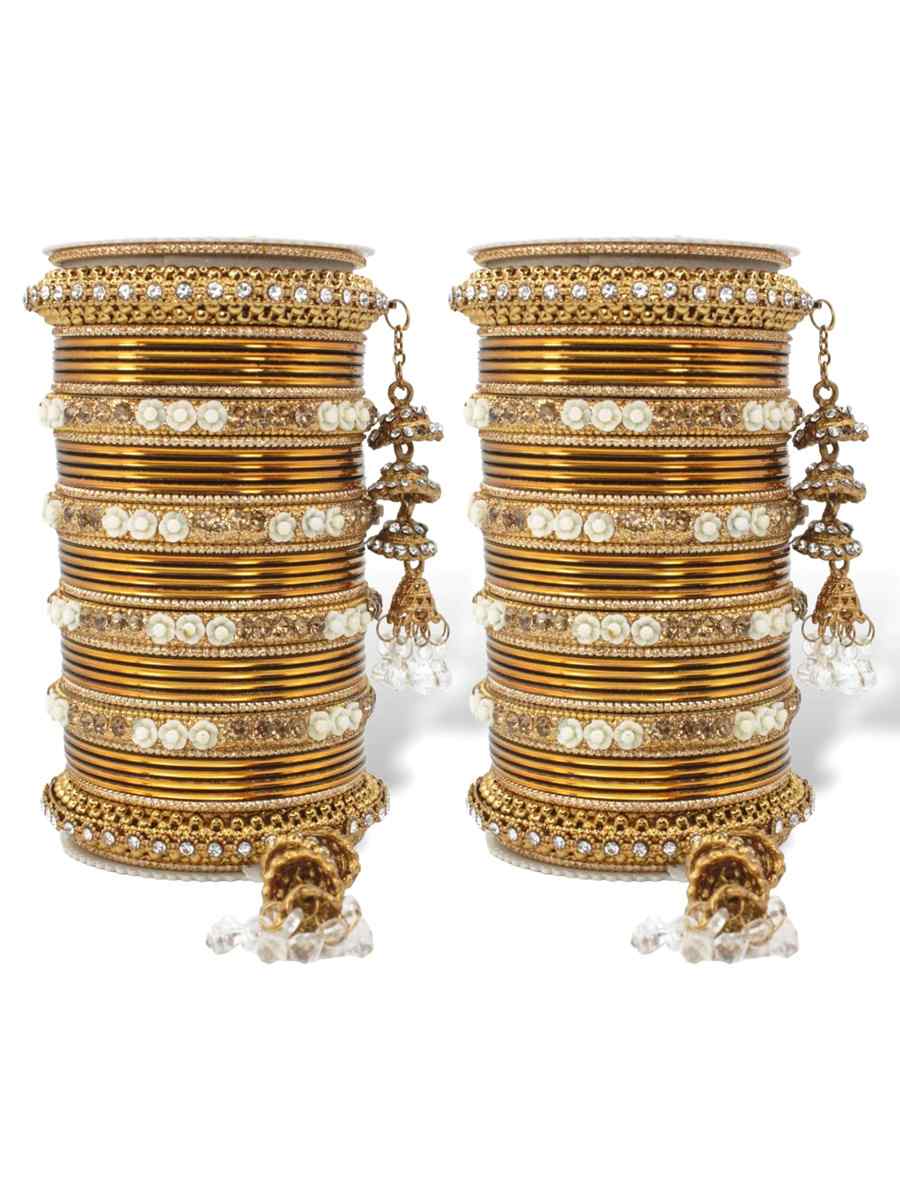 Multi Silk Aluminium Alloy Jhumki Festival Wear Kundan Bangles