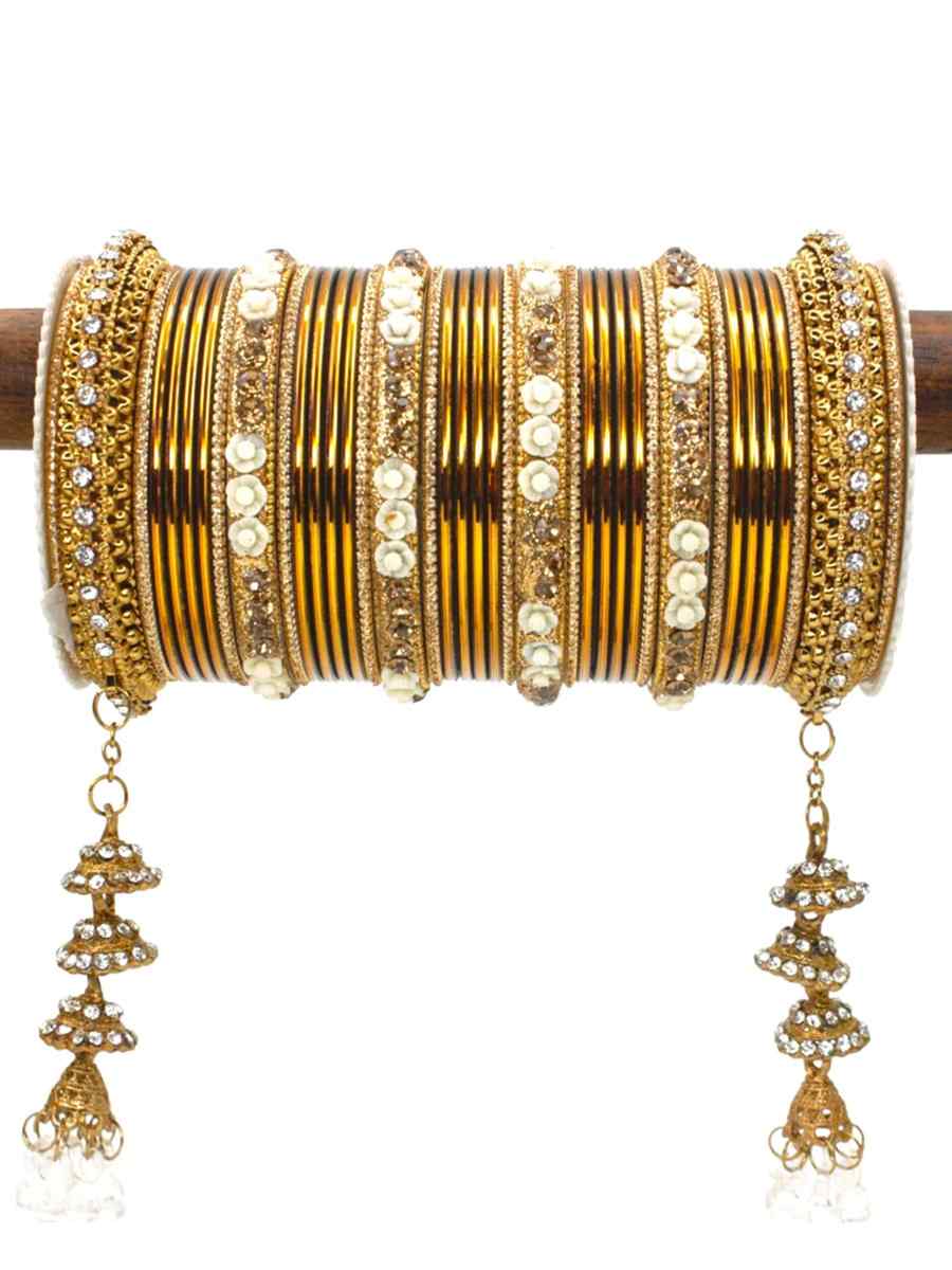 Multi Silk Aluminium Alloy Jhumki Festival Wear Kundan Bangles